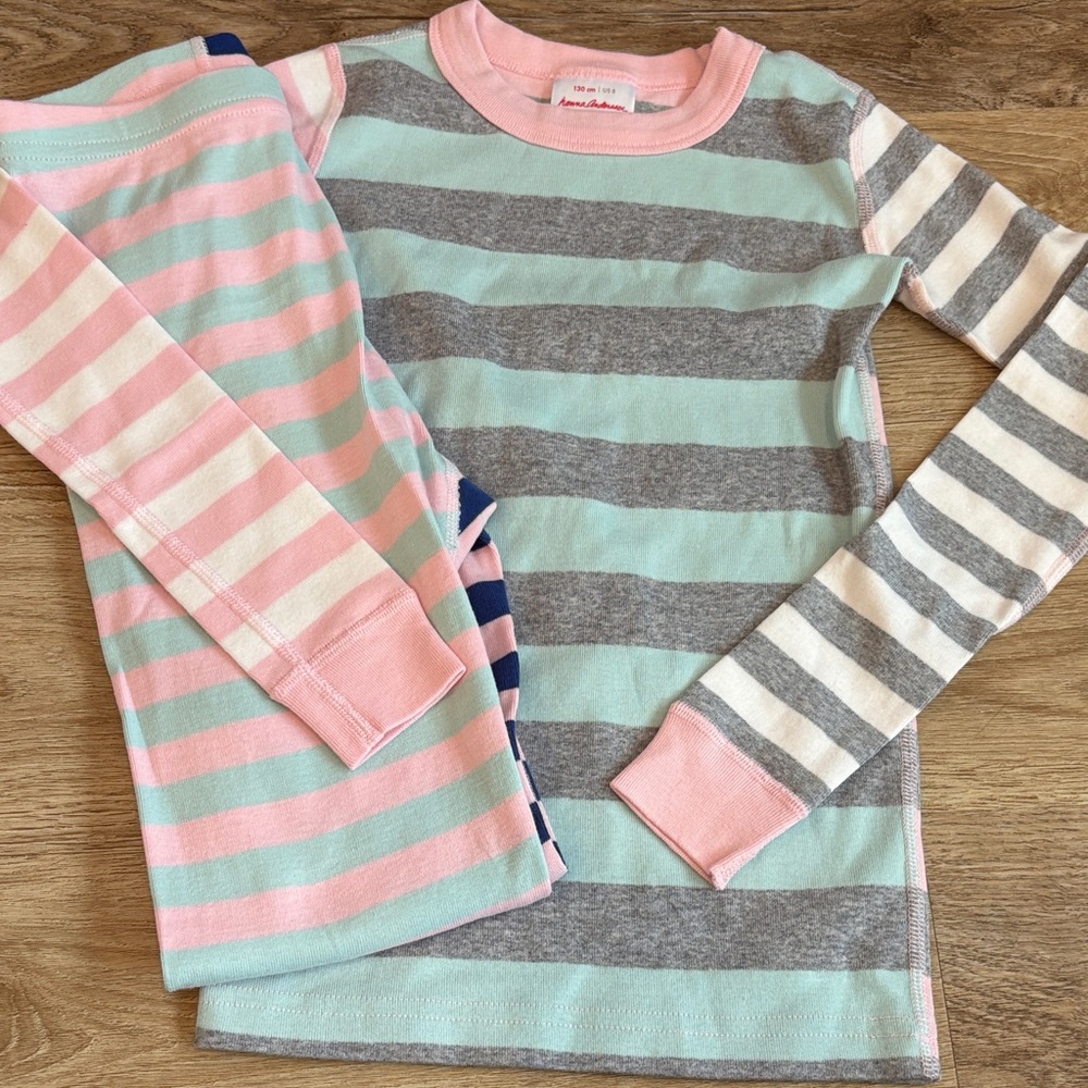 Hanna Andersson Kids Pajama Sets - Pink, Gray, Blue, Green Stripes